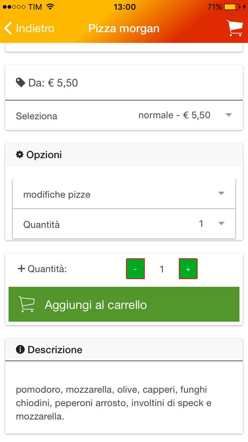 App Pizzeria Morgan