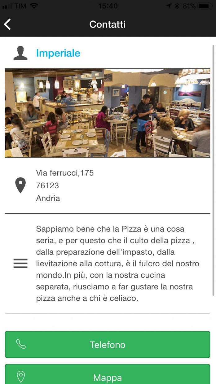 App Pizzeria Imperiale